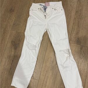 REVICE Women's White Boyfriend Jeans